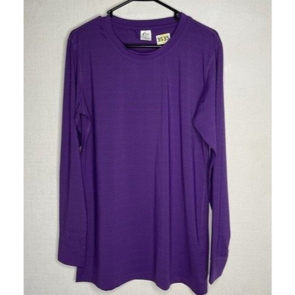 NWOT‎ Zyia Active Purple Chill Perforated Long Sleeve T-Shirt Women Size XXL